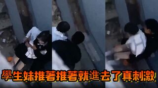 學生妹推著推著就進去了真刺激