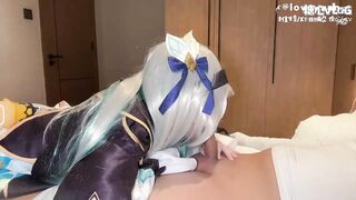 小欣奈淫荡妹妹Cos流萤口穴服务哥哥肉棒主动骑乘榨精精液射满全身